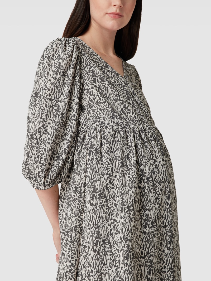 Umstands-Kleid mit Allover-Muster Modell 'Azelia Tess' in hellgrau