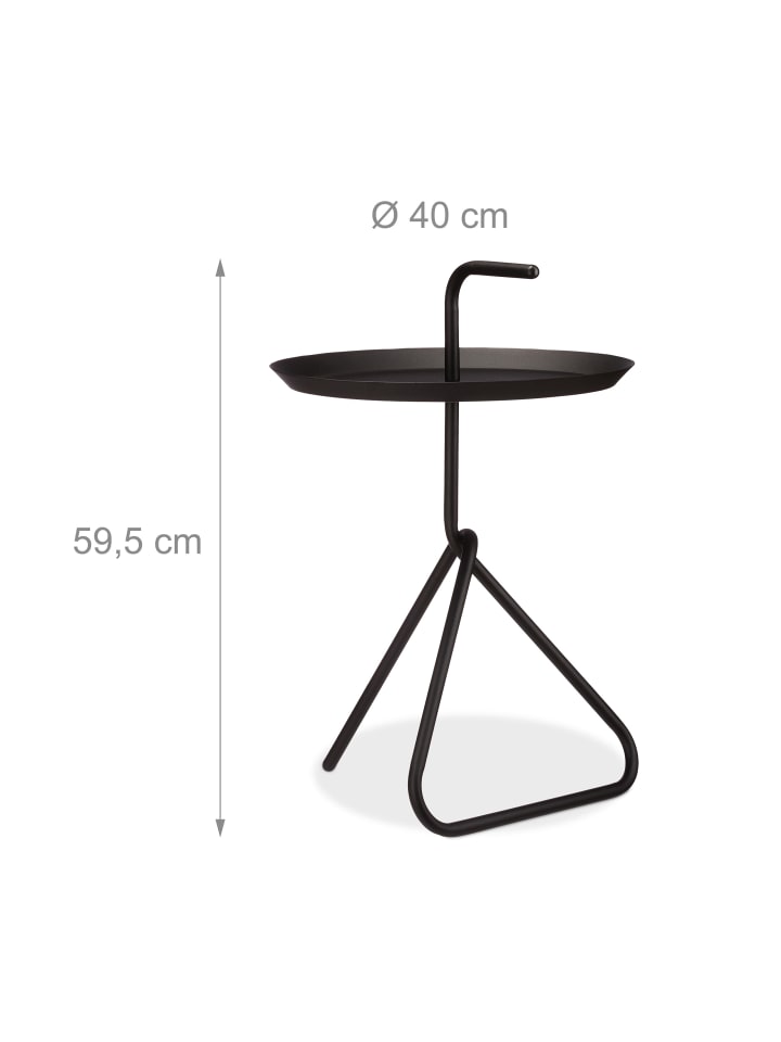 relaxdays Beistelltisch in Schwarz - (H)59 x Ø40 cm günstig kaufen onesize