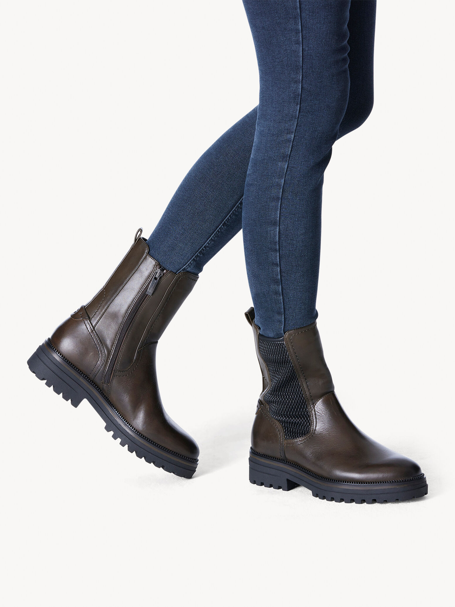 Bottine Chelsea en cuir - vert