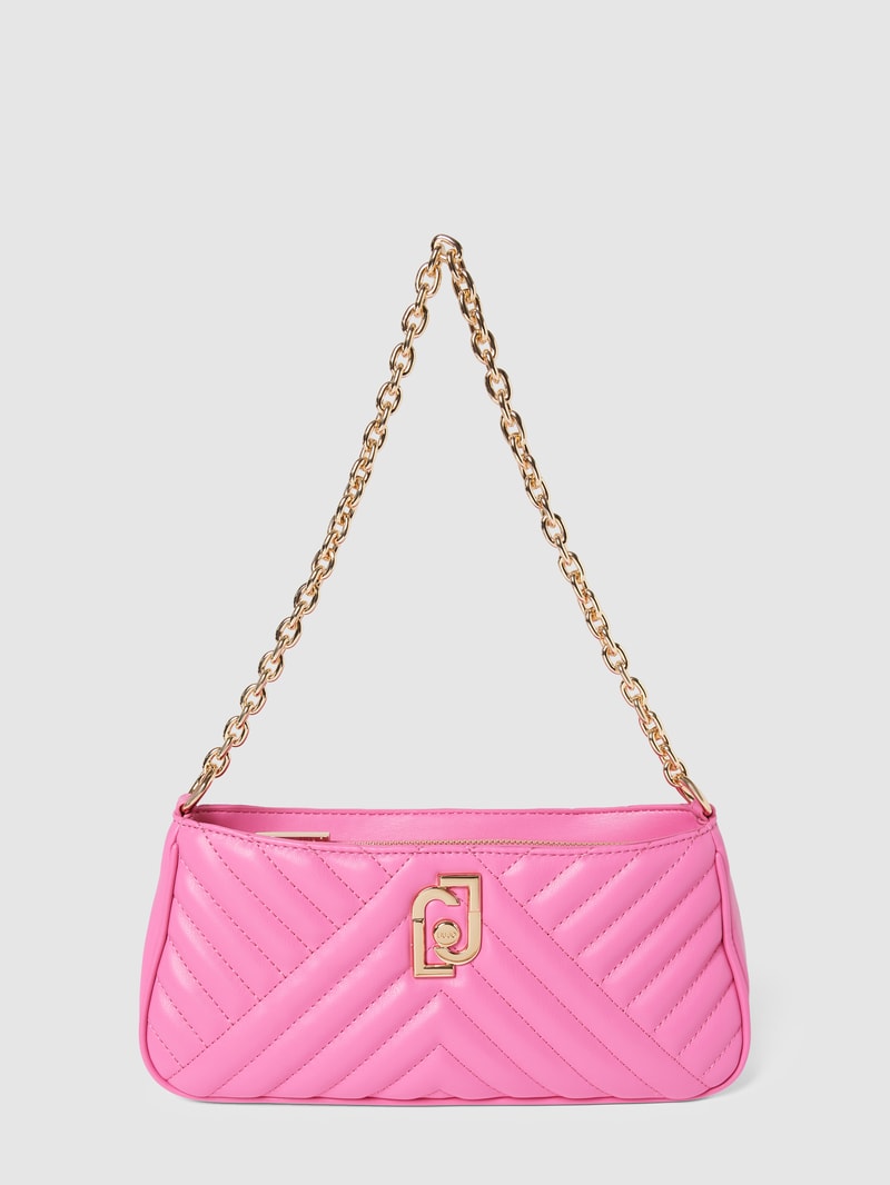 Handtasche in Leder- und Stepp-Optik in pink