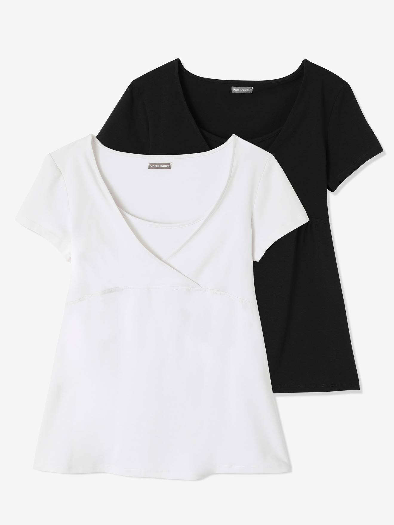 Vertbaudet 2er-Pack T-Shirts für Schwangerschaft & Stillzeit Oeko-Tex - pack marine/grau