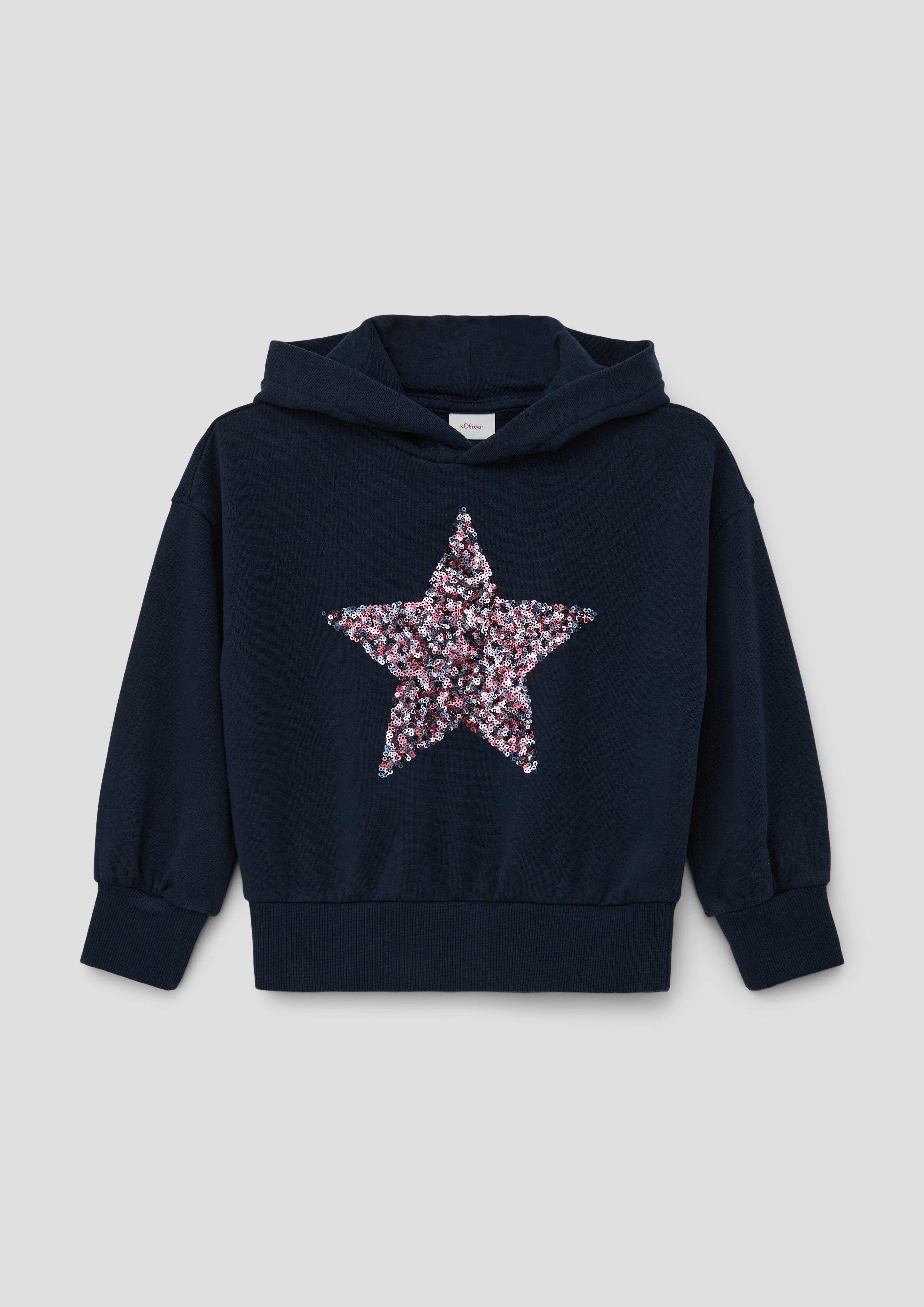 s.Oliver Sweatshirt Sweatshirt mit Pailletten-Stern Pailletten