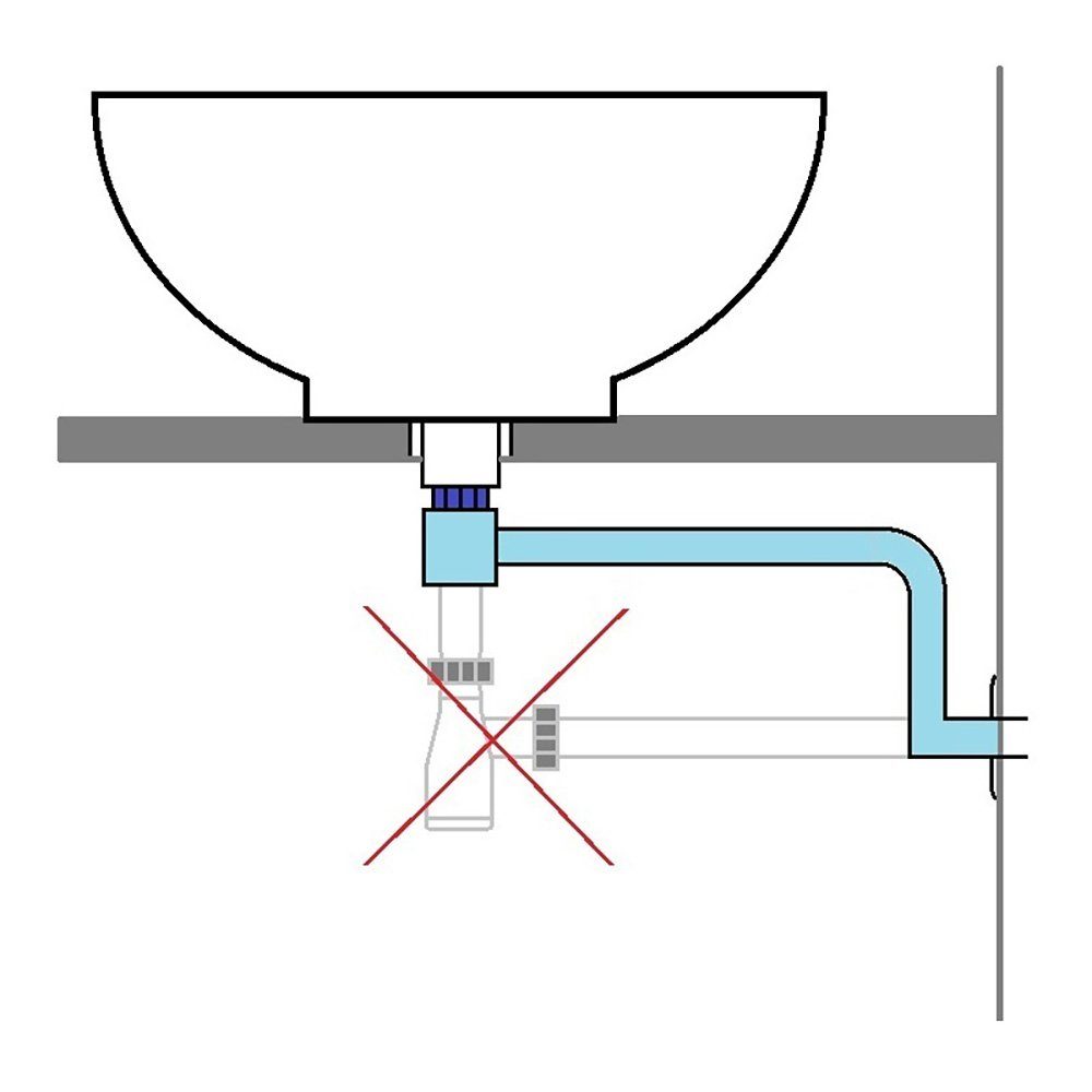 NEG Ablaufgarnitur NEG Raumspar-Siphon NX62R (rund) (62R)