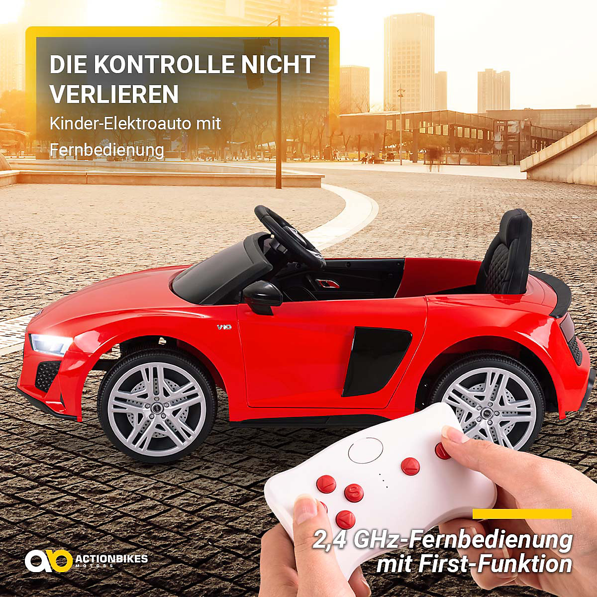 Kinder Elektroauto Kinder Elektroauto Audi R8 4S Spyder Lizenziert - 2x30 Watt - Kinderauto mit Fernbedienung - Soundmodul