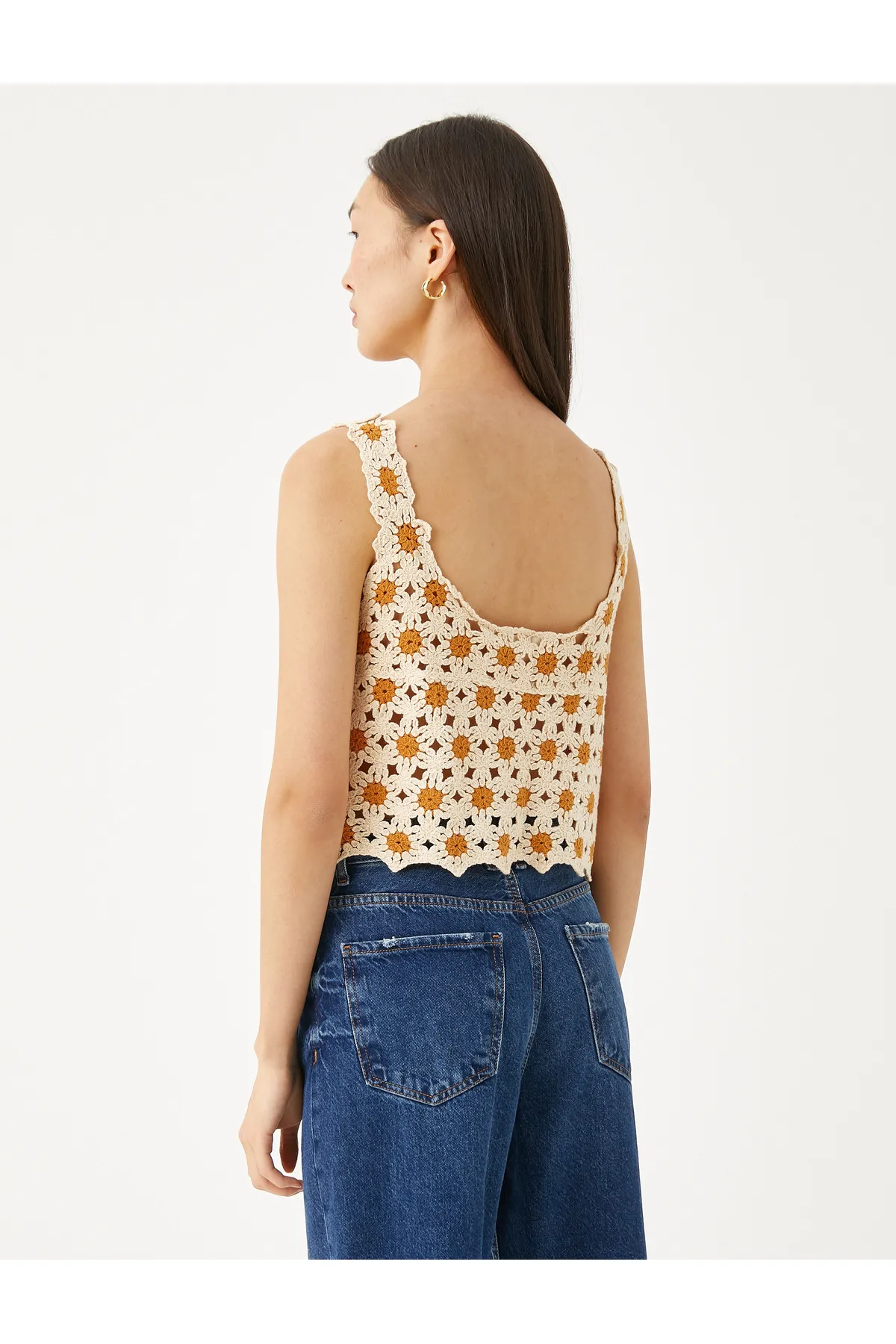 Koton  Crop Bustier mit Häkel-Quadratausschnitt