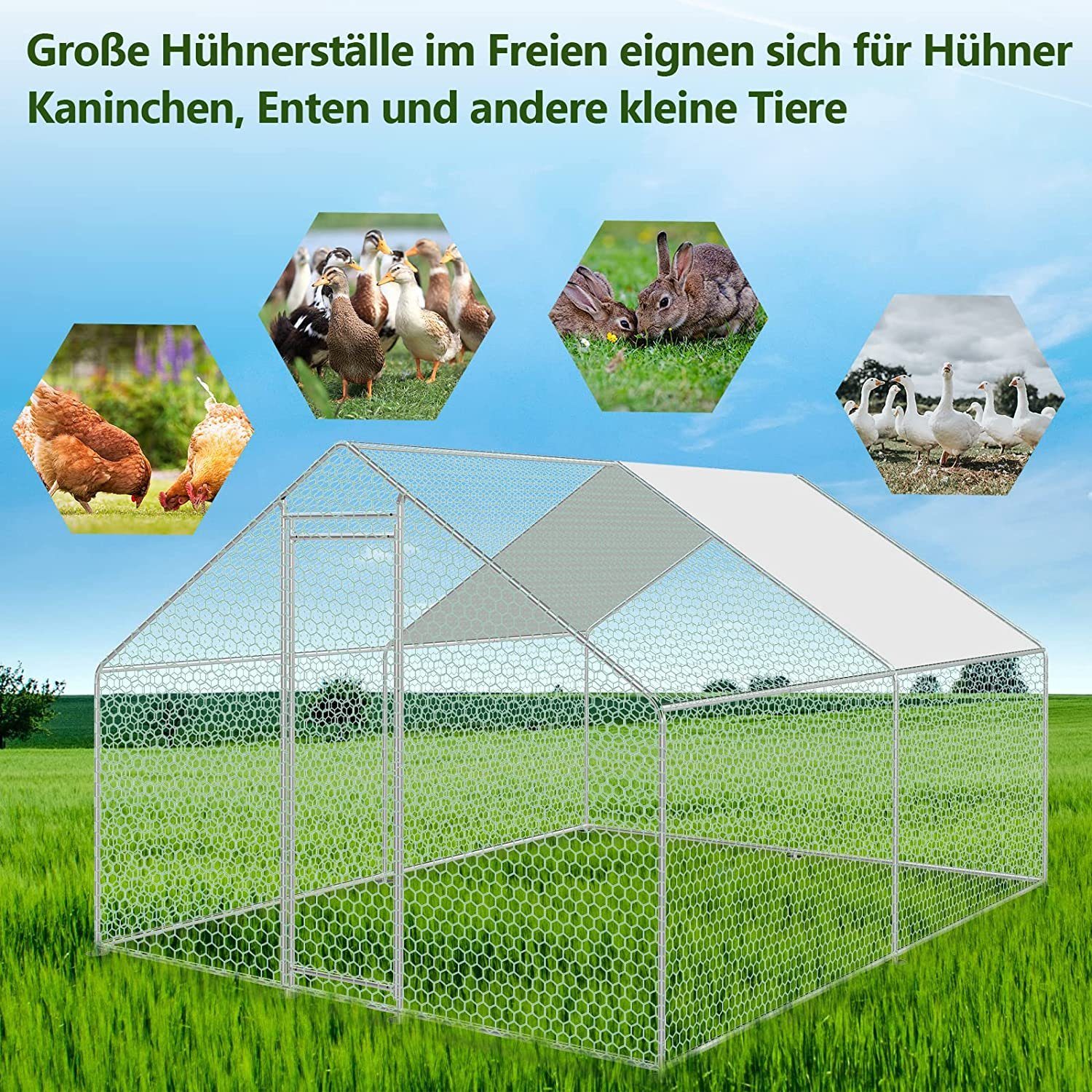 Clanmacy Hühnerstall Hühnerstall Freilaufgehege Freigehege Voliere Kleintierstall
