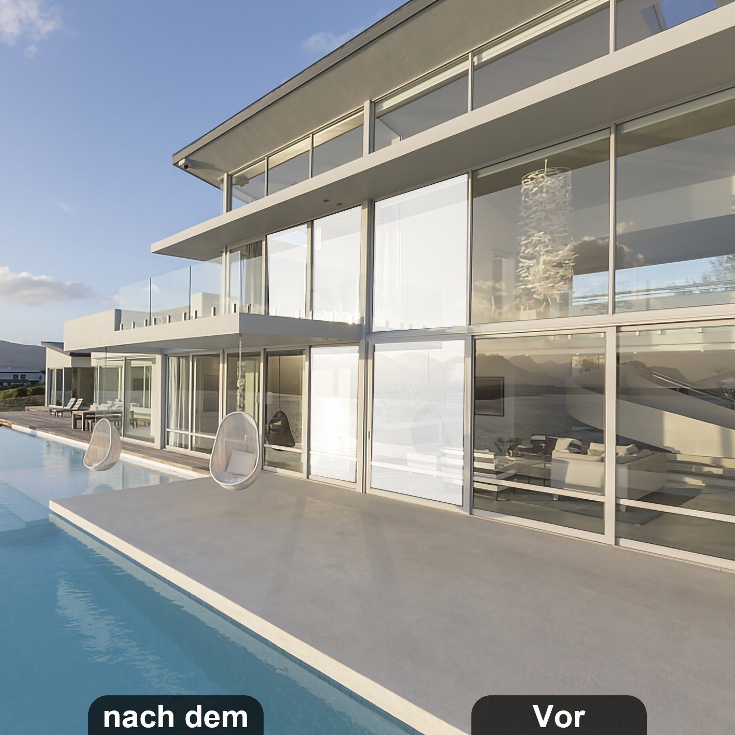 Fensterfolie Fensterfolie Sichtschutzfolie Milchglasfolie Statische Folie Fenster 45/60/90cm, Clanmacy