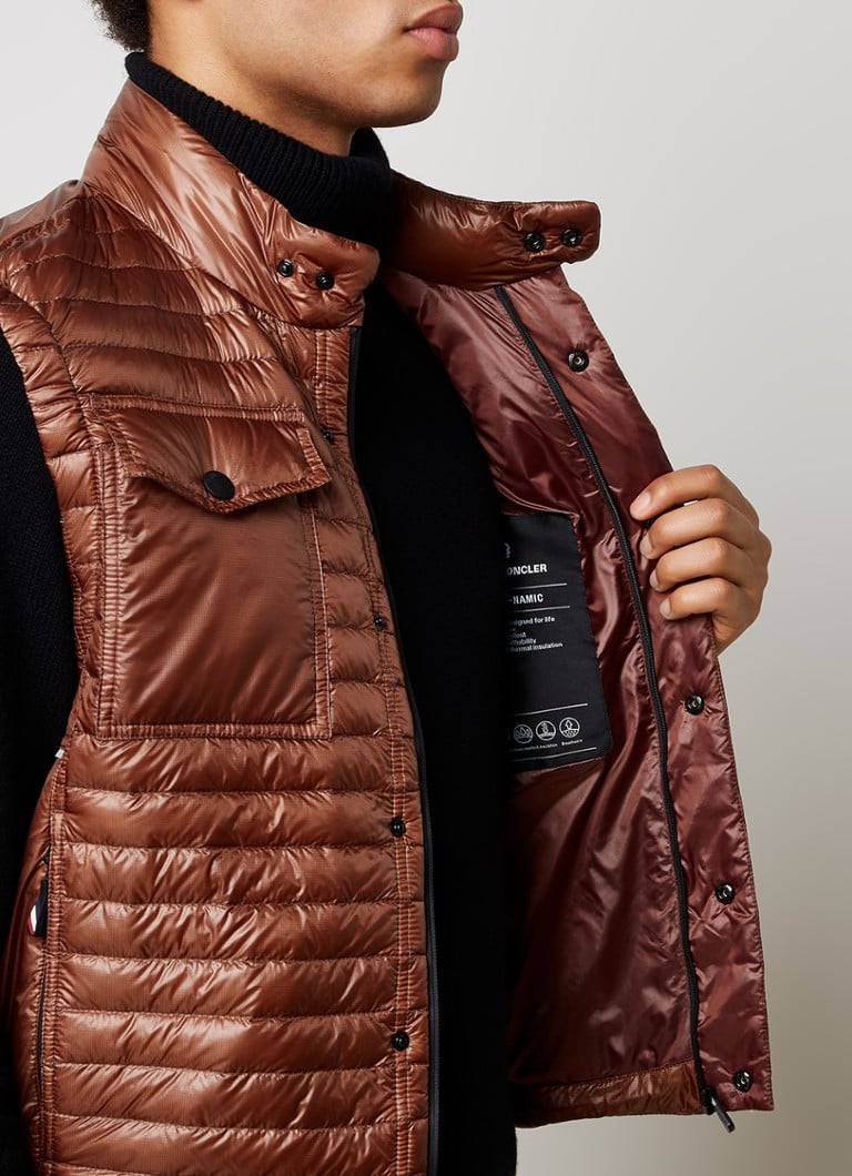 Moncler Ollon prošiveni prsluk s perjem i logotipom