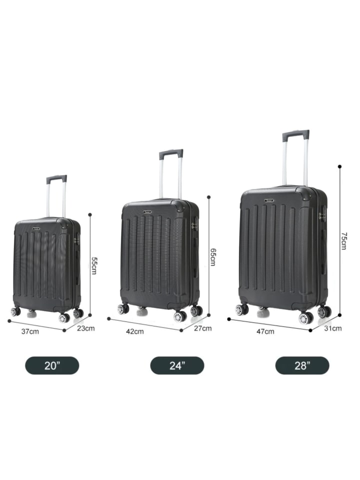 COFI 1453 Reisekoffer Koffer 3 tlg Hartschale Trolley Set in Schwarz günstig kaufen onesize