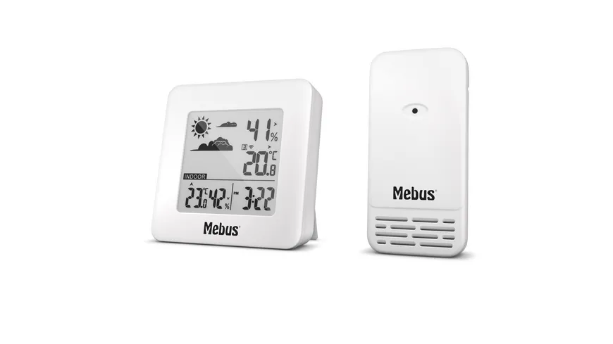 Mebus Funkgesteuerte Wetterstation Weiß