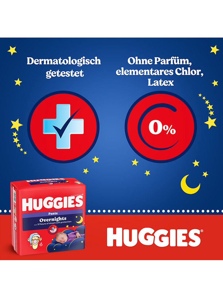 HUGGIES 4er-Set: Overnight-Höschenwindeln Gr. 6, 15-25 kg (4x 22 Stück) günstig kaufen onesize