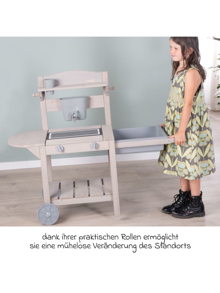 roba Mobile Spiel- und Matschküche BBQ mit Rollen, Spielwanne, in grau günstig kaufen onesize