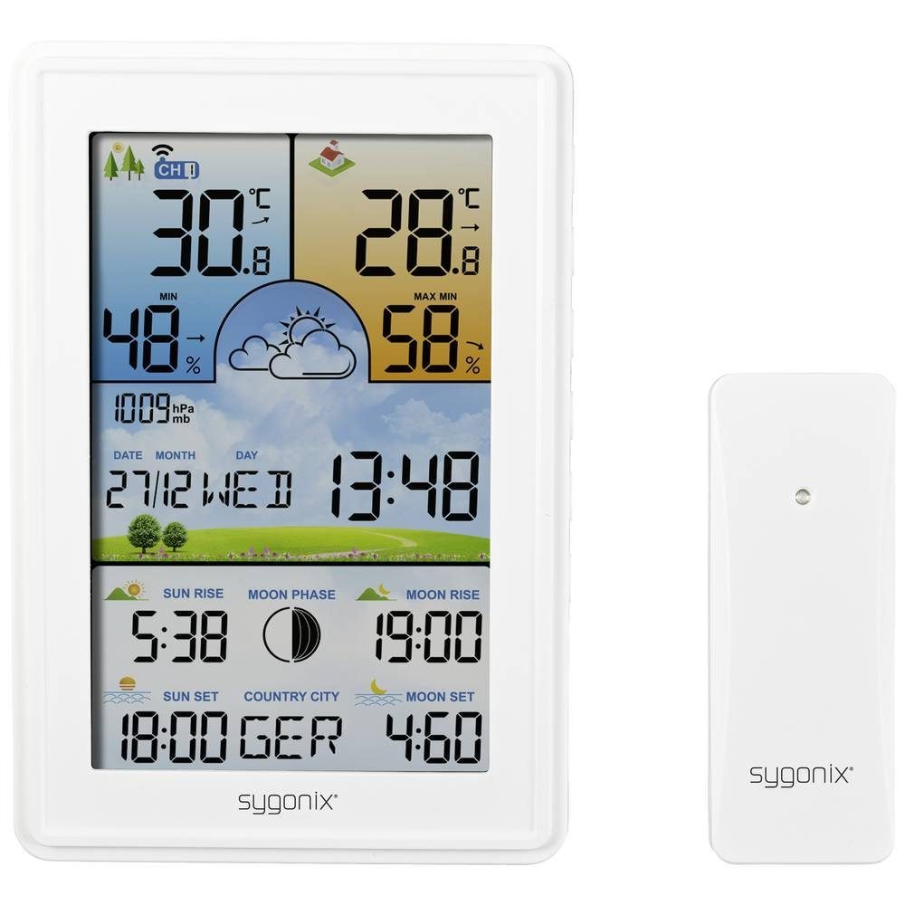 Sygonix Funk-Wetterstation, 15 cm (5.9) Farbdisplay Wetterstation