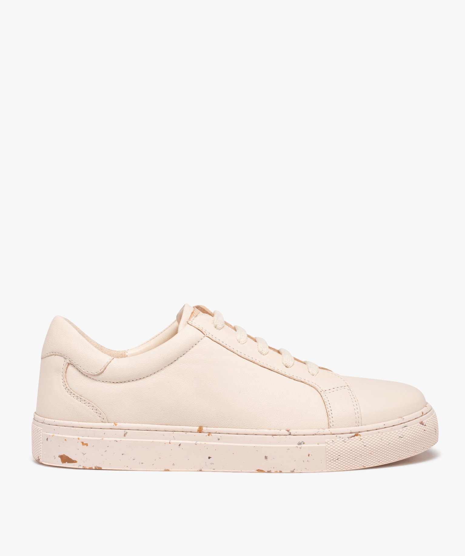 Baskets femme unies dessus et intérieur cuir - Organicraft beige | GEMO
