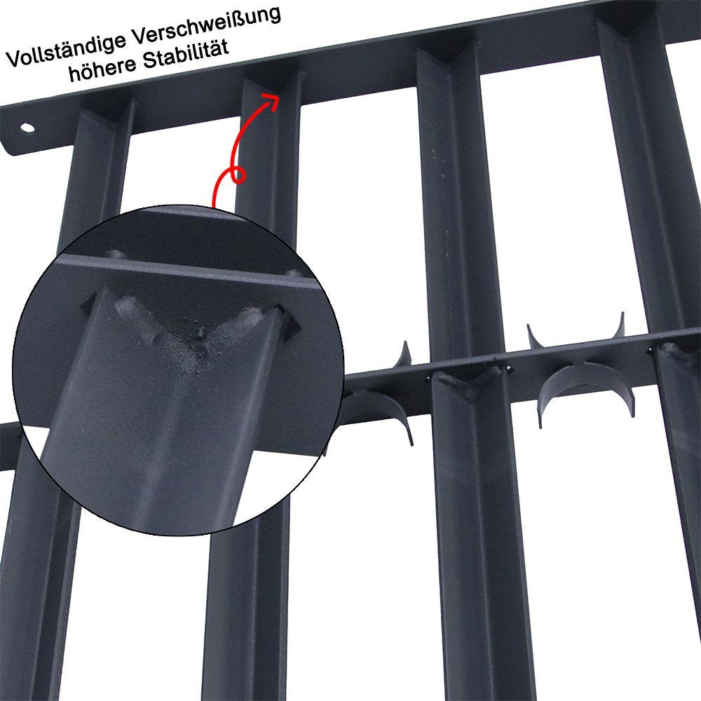 Melko Fenster Balkongeländer Fenster Sicherheitsgitter Stahl Geländer Balkon Silber, (Stück), Vollständig verschweißt