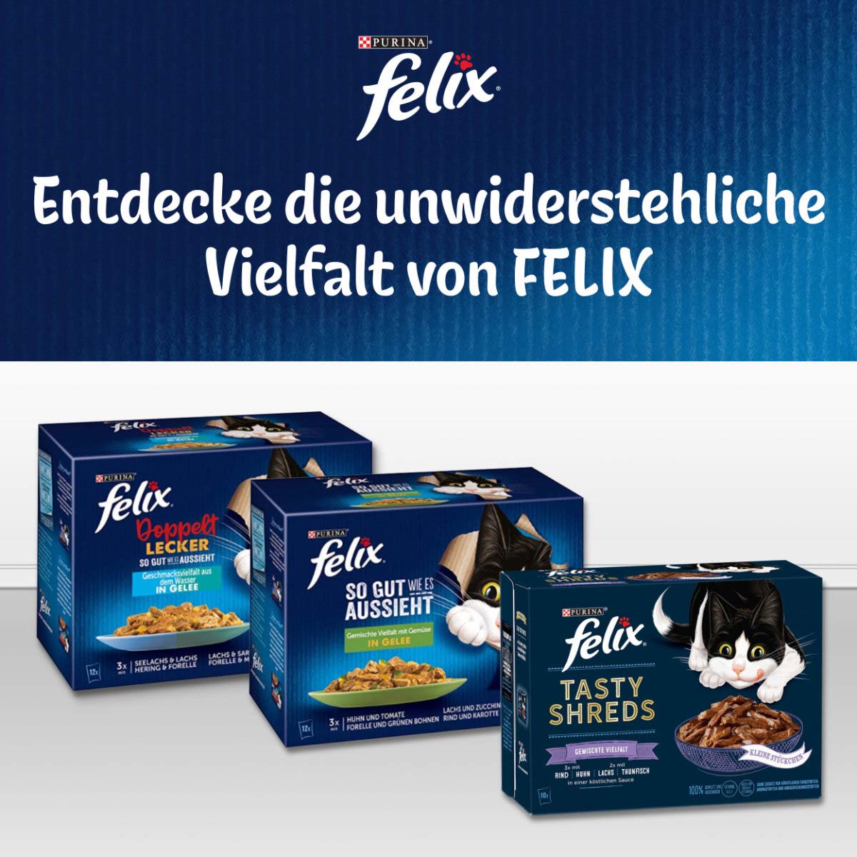 FELIX Sensations Crunchy Geschmacksvielfalt mit Gemüse 10x85g + 1x40g Knusperstückchen