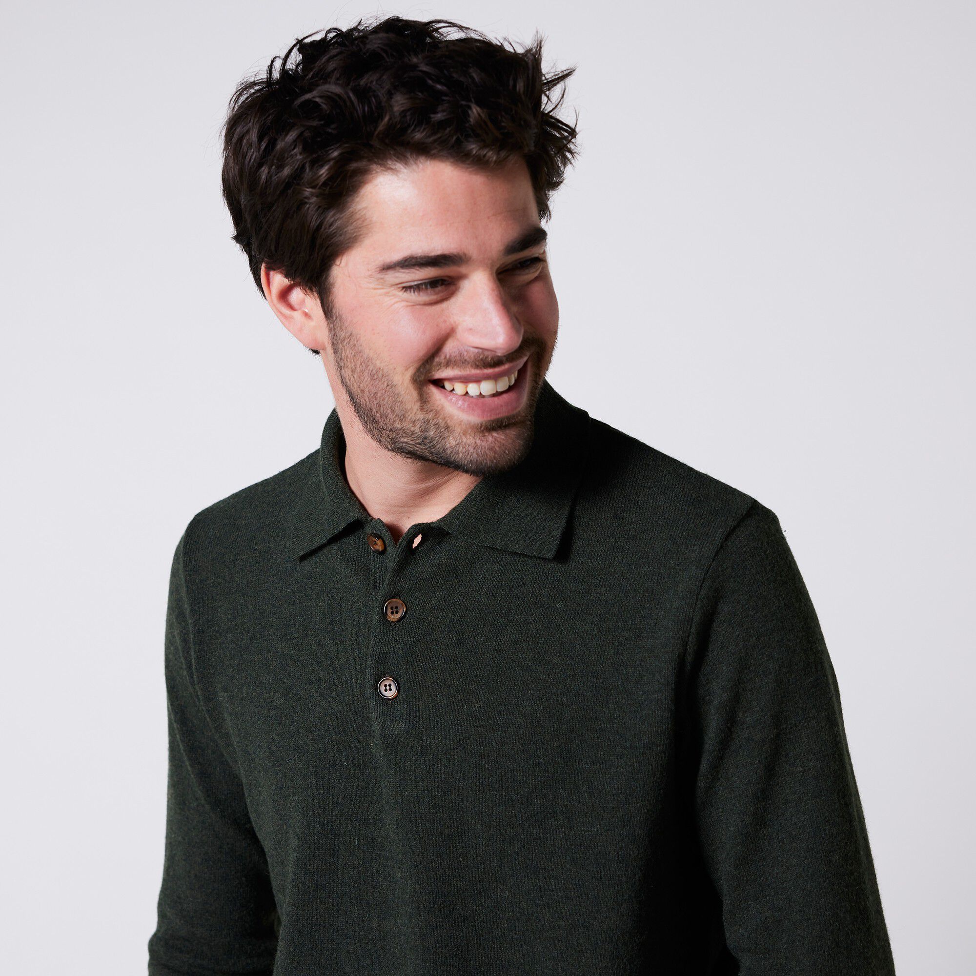 Pull col polo boutonné 80% laine