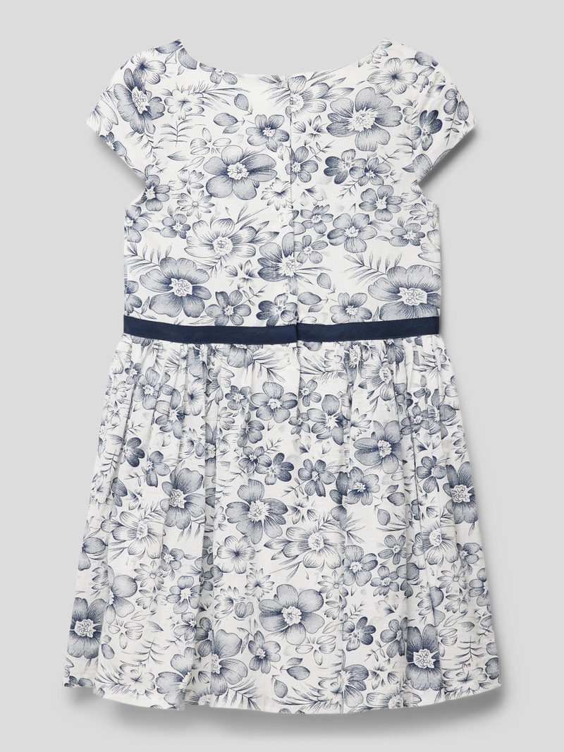 Minikleid mit floralem Muster in marineblau