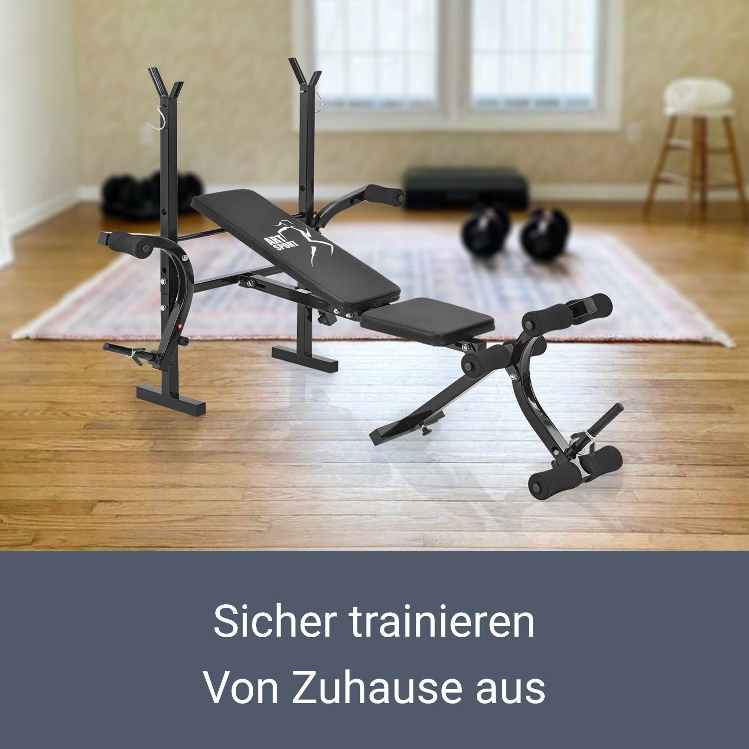 ArtSport Kraftstation ProfiGym 1000, Langhantel-Ablage, Butterfly und Beincurler, Rückenlehne verstellbar