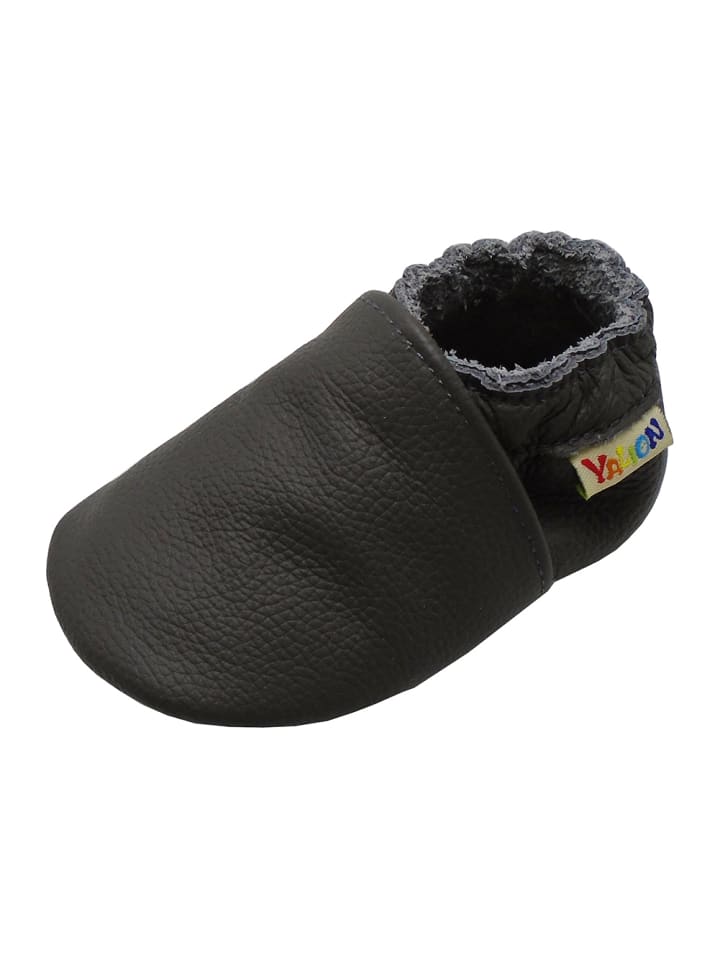 Yalion Leder-Krabbelschuhe in Schlamm günstig kaufen