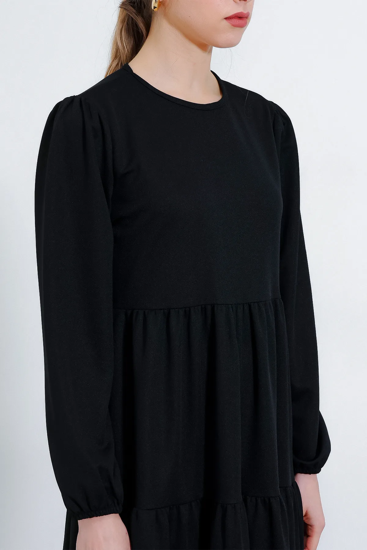 Bigdart  Schwarzes langes gestricktes Hijab-Kleid für Damen 2482