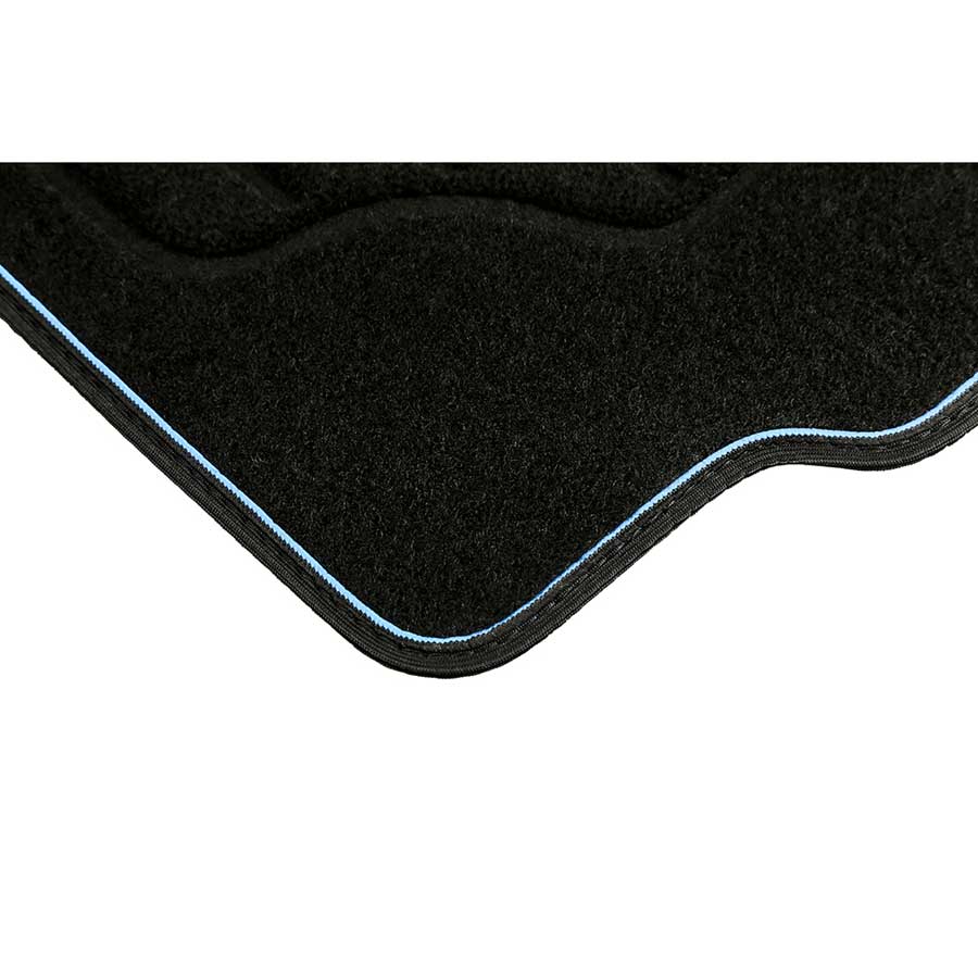 Norauto Universal Autoteppich Colour im 4-teiligen Komplettset, Auto Textil Fußmatten, schwarz/blau - ATU