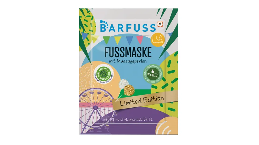 BARFUSS Fussmaske mit Massageperlen Pfirsich-Limonade 15 ml