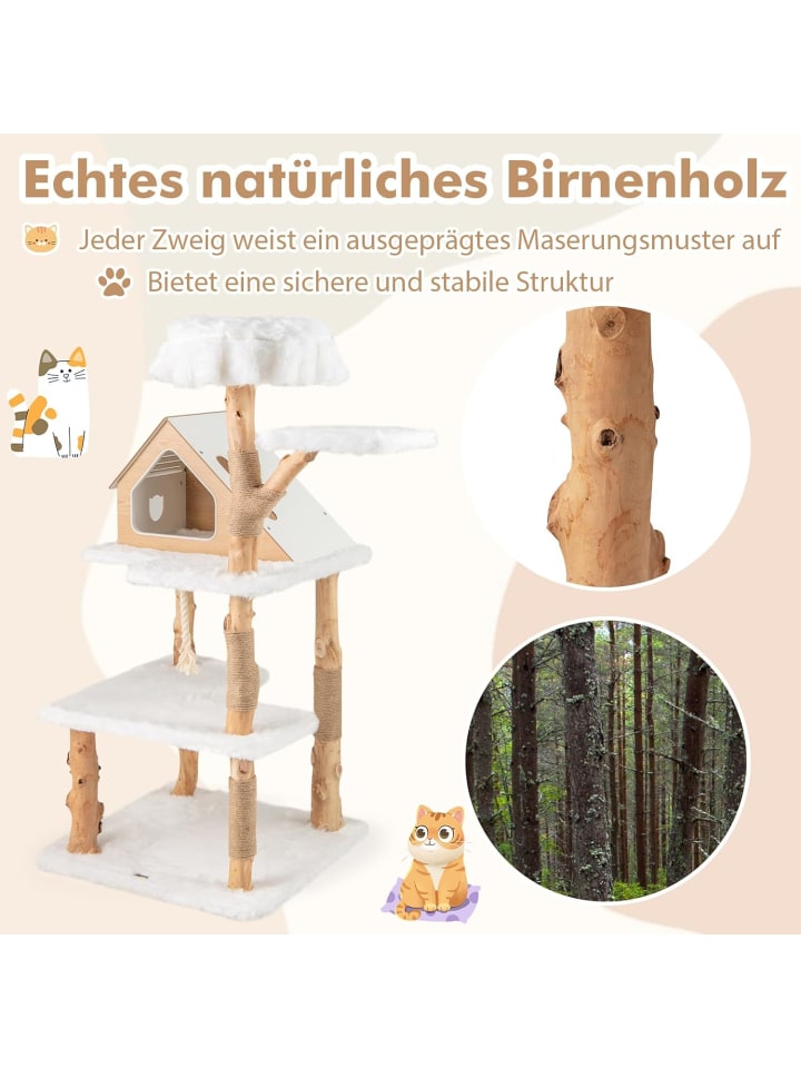 COSTWAY Kratzbaum Holz 150 cm in Weiß günstig kaufen onesize