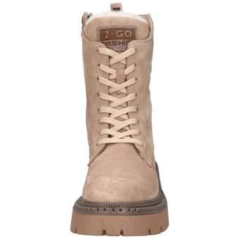 2Go Fashion Schnür Boots in beige
