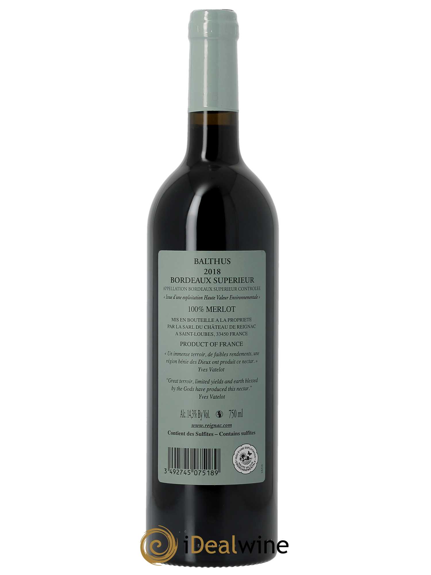 Reignac Cuvée Balthus  2018 - Lot de 1 Bouteille