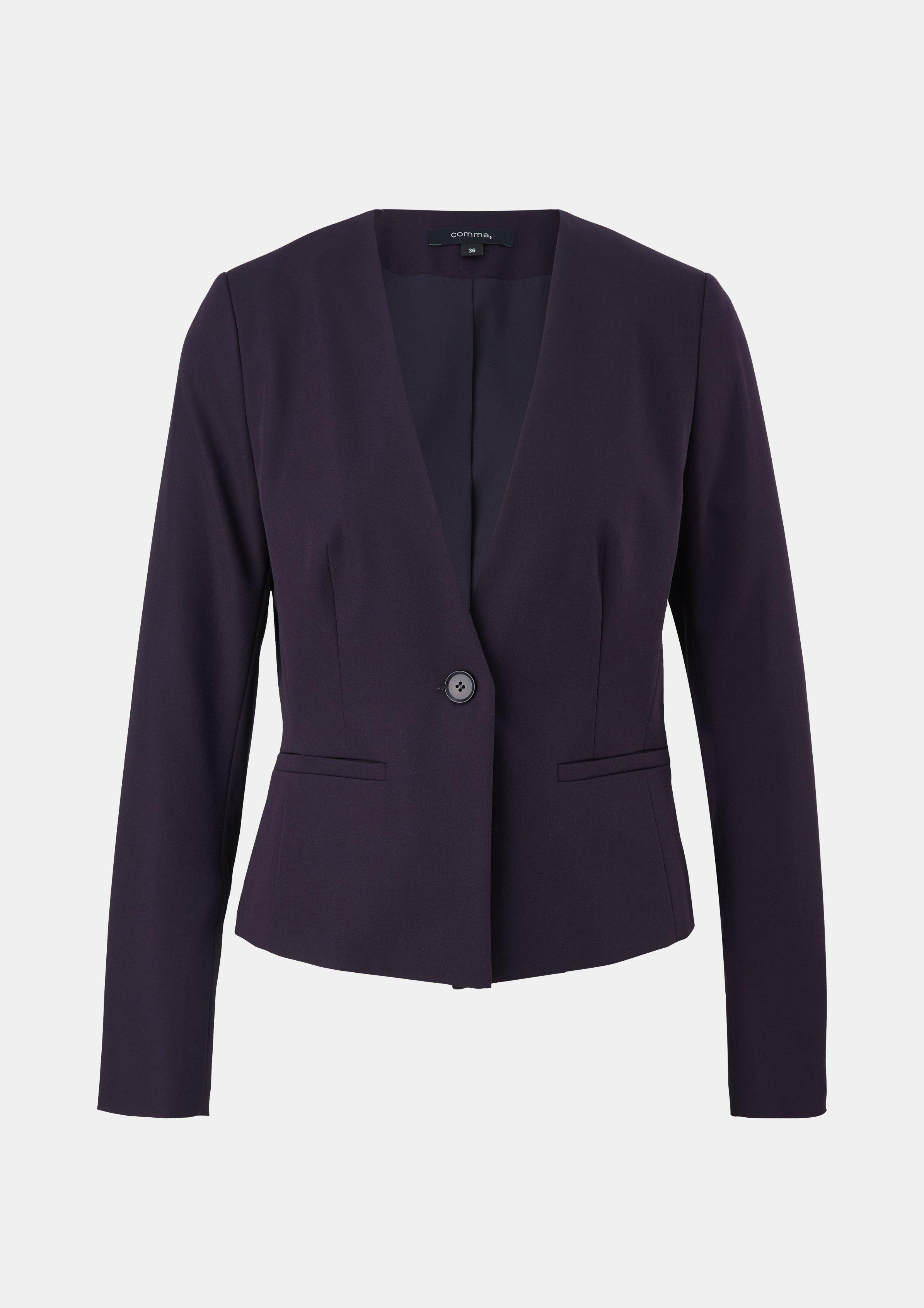 Blazer aus Viskosemix - aubergine