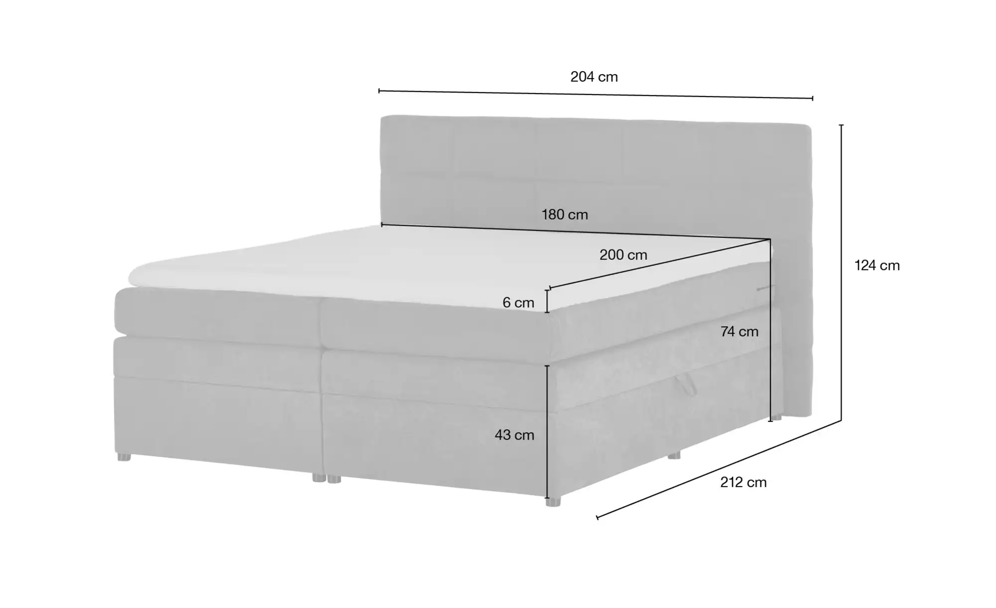 Boxspringbett mit Bettkasten