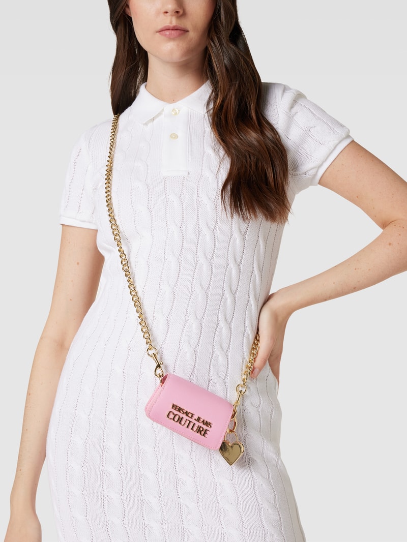 Clutch mit Label-Details in pink