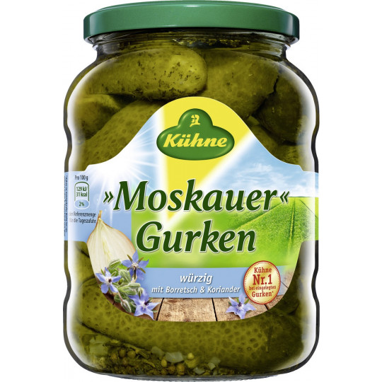 Kühne Moskauer Gurken mit Borretsch und Koriander 670G