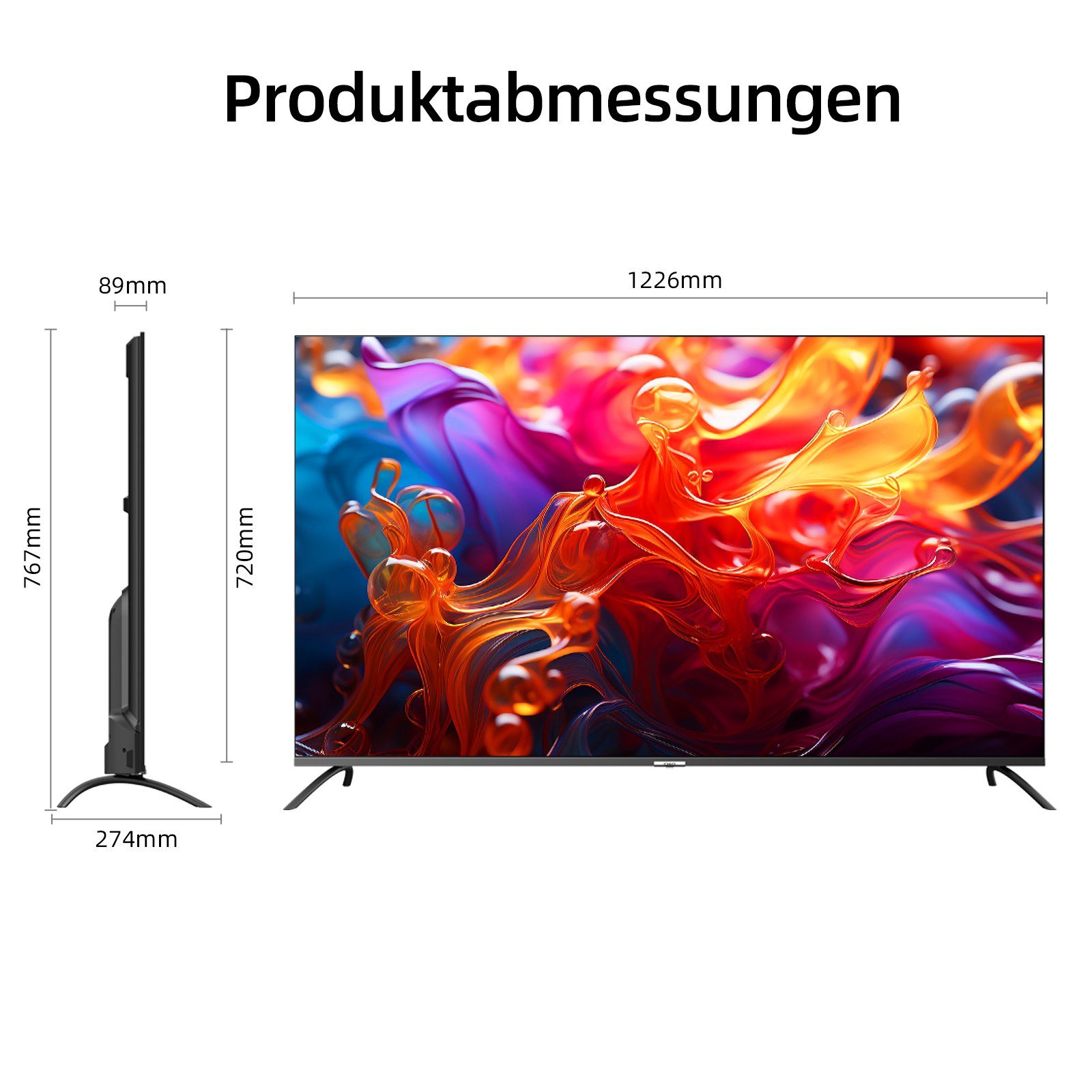 CHiQ U55QM8G QLED-Fernseher (139,00 cm/55 Zoll, 4K Ultra HD, Smart-TV, Google TV, WCG,Metall Rahmlos design, Google Assistant)