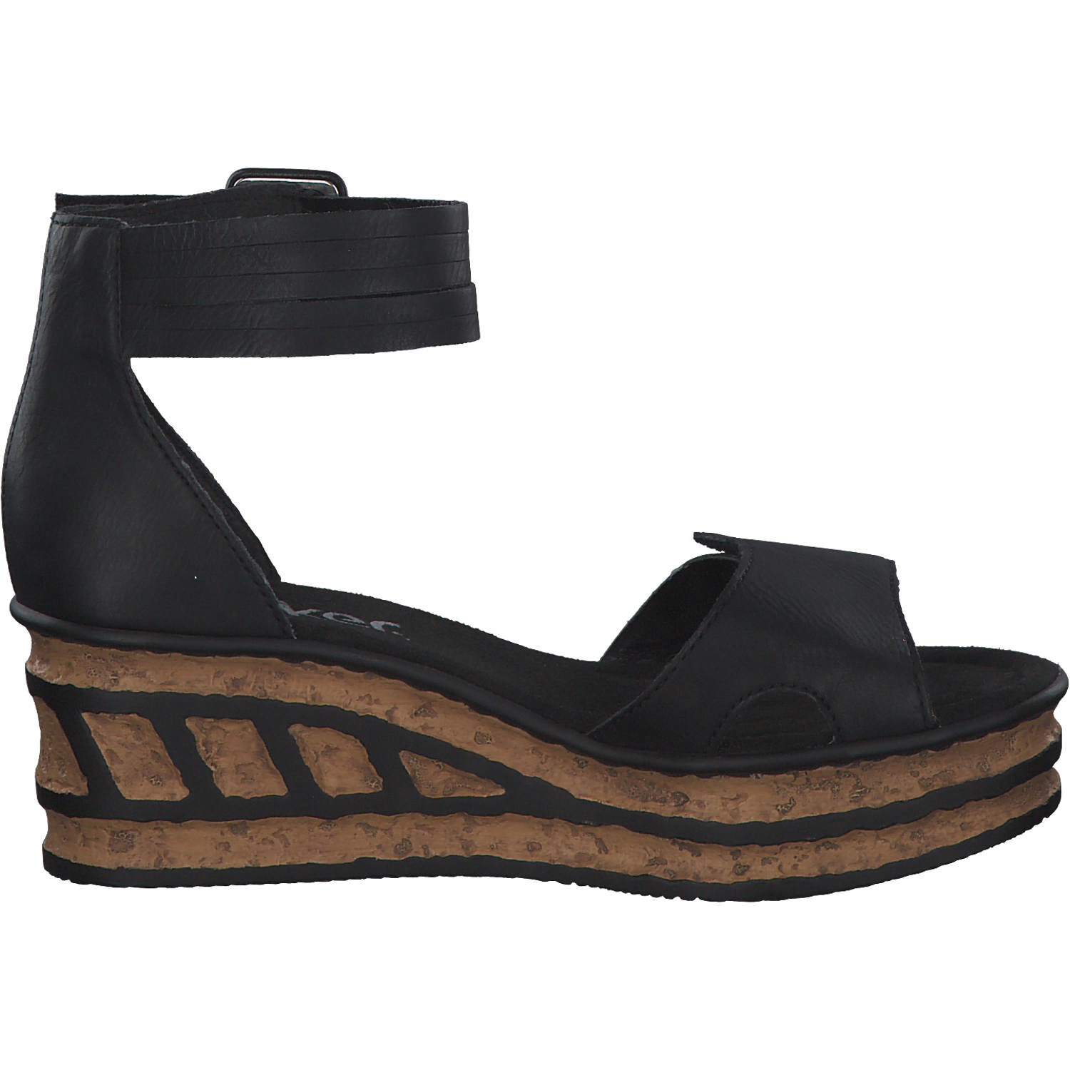 Rieker 68194, Keilsandaletten, Damen, schwarz