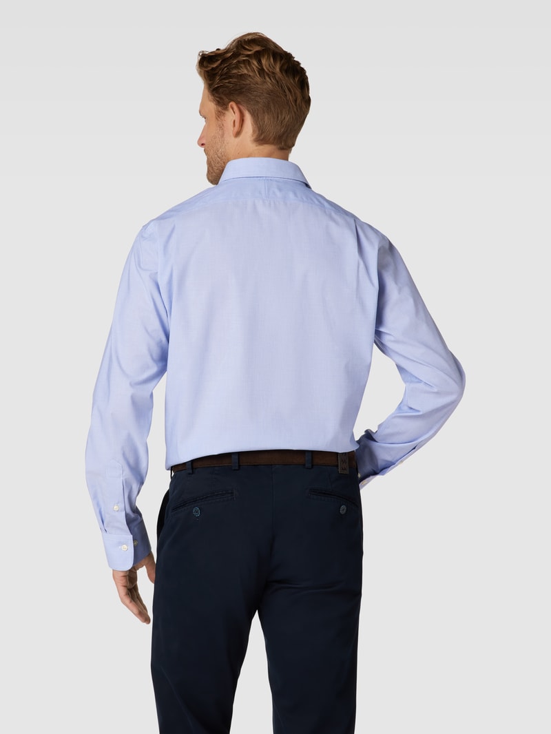 Business-Hemd mit Logo-Stitching in bleu