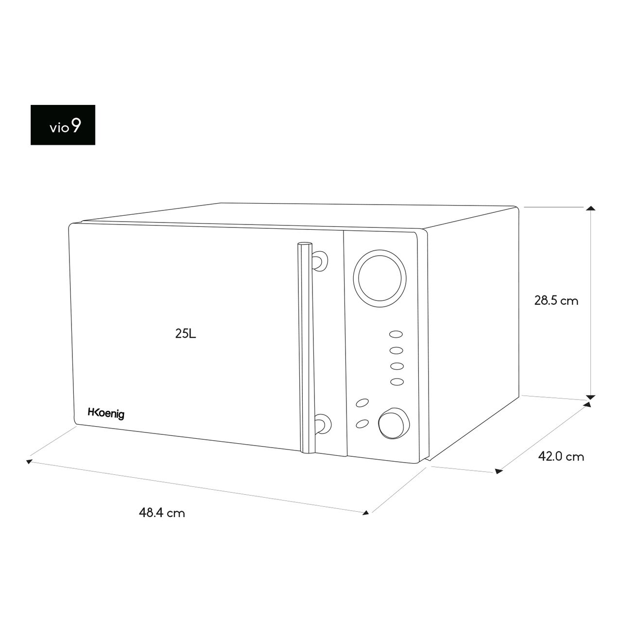 H.Koenig Mikrowelle VIO9 mit 10 Programmen
