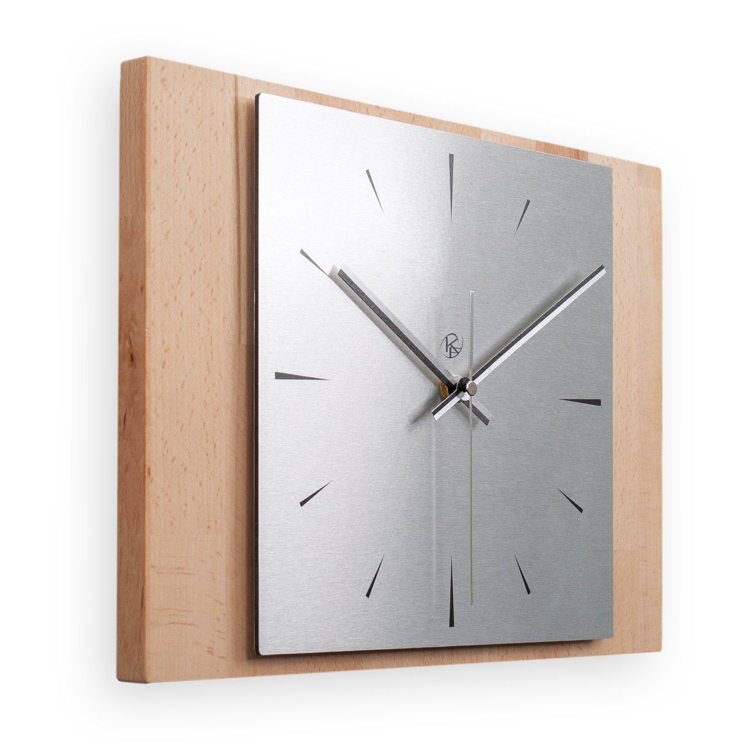 Kreative Feder Wanduhr Designer-Wanduhr Modern aus hochwertigem Massivholz (ohne Ticken; Funk- oder Quarzuhrwerk; elegant, außergewöhnlich, modern)