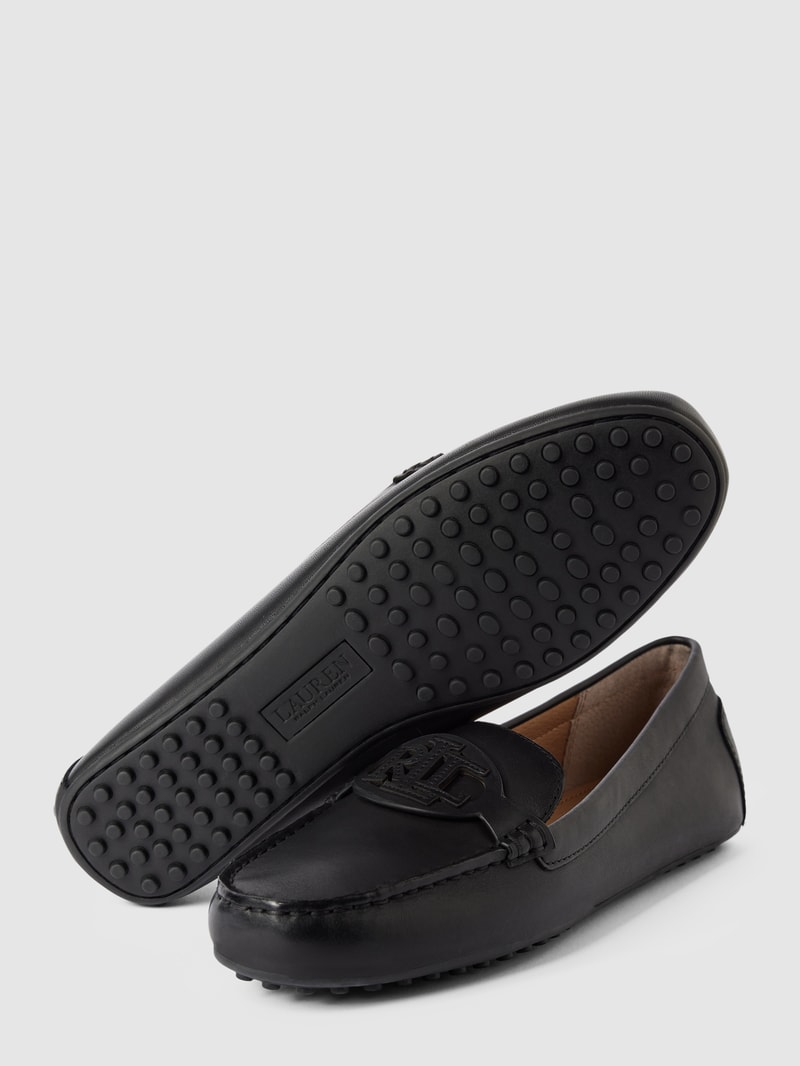 Mokassins aus Leder mit Label-Detail Modell 'BRYNN' in schwarz