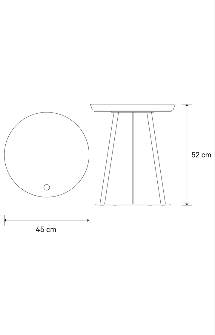 Beistelltisch JOOP! ROUND mit Raucheichenplatte, 45 x 52 cm in Weiß/Anthrazit