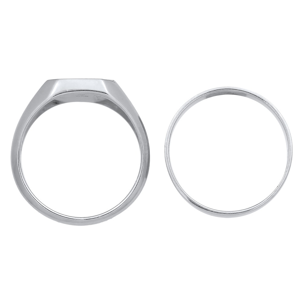 KUZZOI KUZZOI Bague Hommes Sceau Bande angulaire Set de 2 avec émail en Argent Sterling  Bague