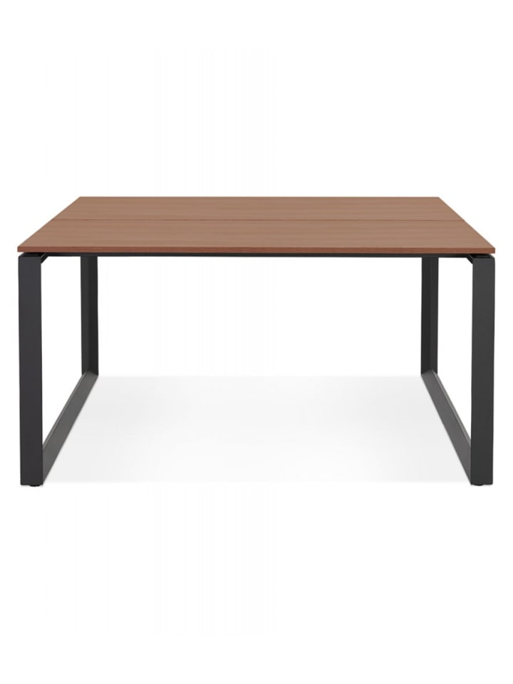 KADIMA DESIGN Bürotisch mit Walnussplatte aus Holz und Metall | Modern in Braun-Schwarz günstig kaufen