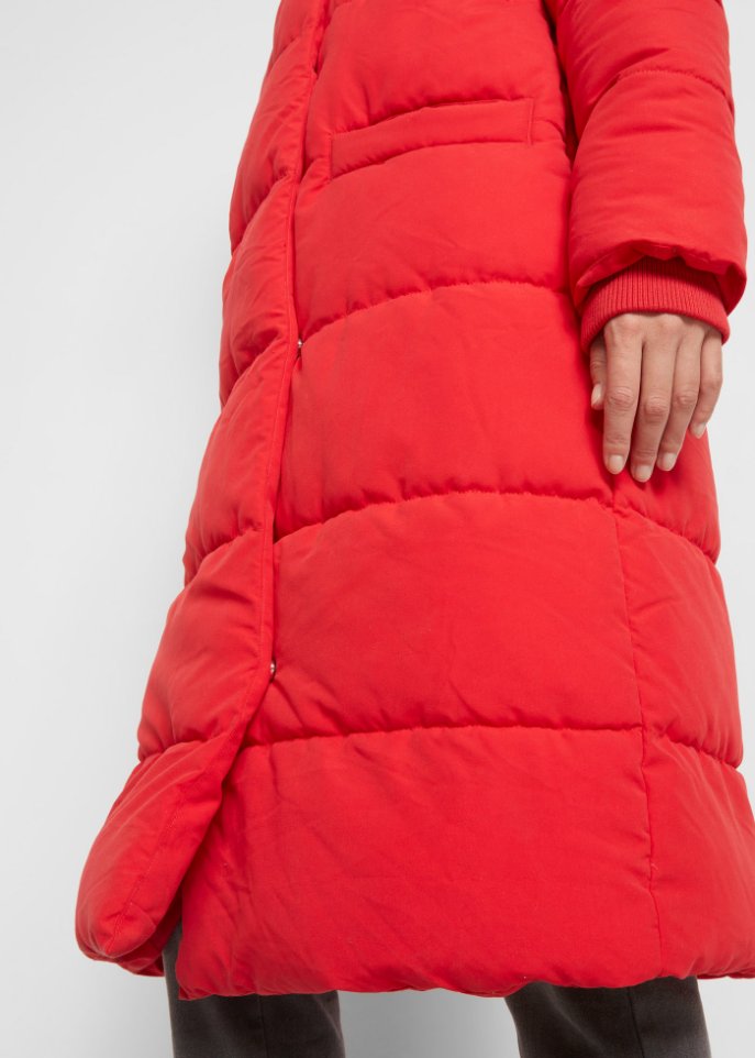 Wattierter Oversize-Mantel mit Kapuze, aus recyceltem Polyester