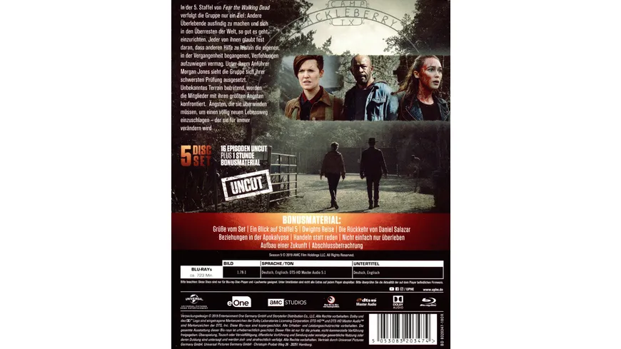 Fear The Walking Dead - Staffel 5 - Uncut  [4 BRs] (+ Bonus-Blu-ray)