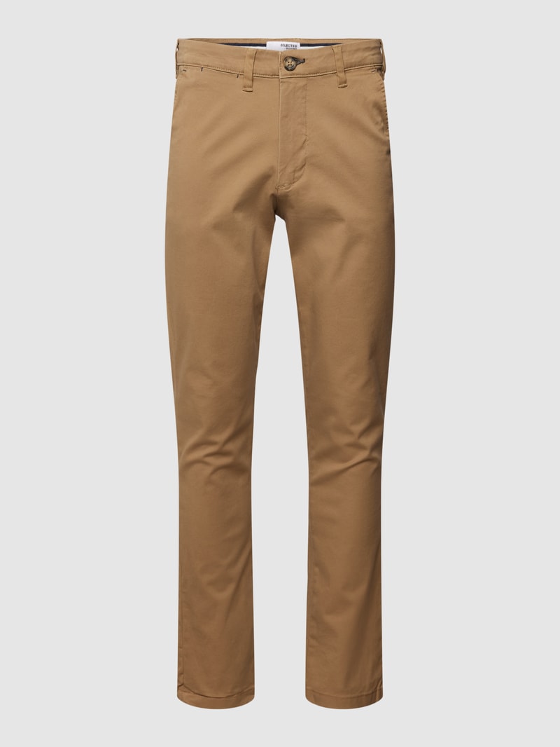 Slim Fit Chino mit seitlichen Eingrifftaschen in camel