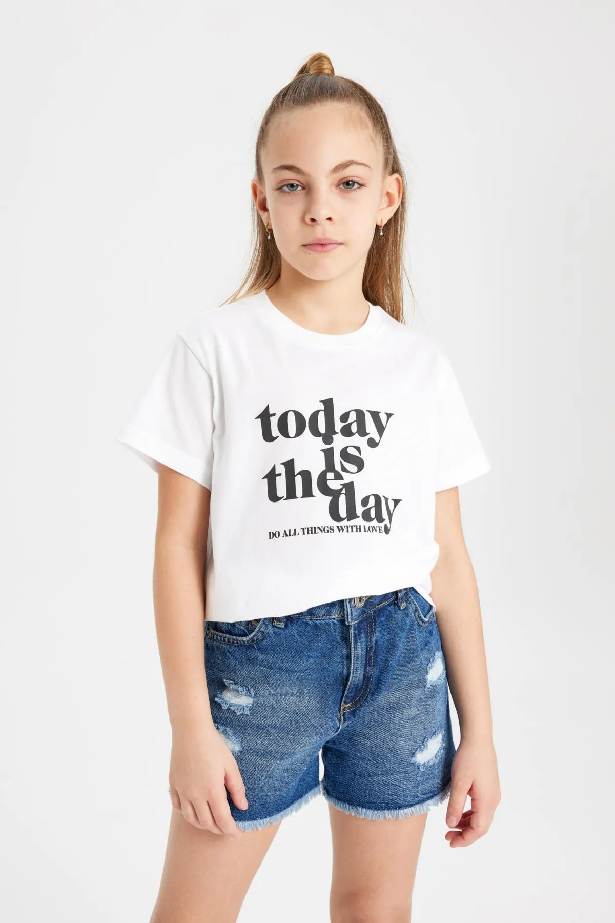 DeFacto  Bedrucktes Kurzarm-T-Shirt für Mädchen B5123A824SM