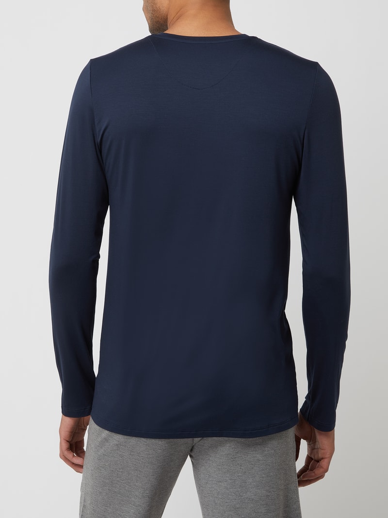 Pyjama-Oberteil mit Stretch-Anteil in marineblau