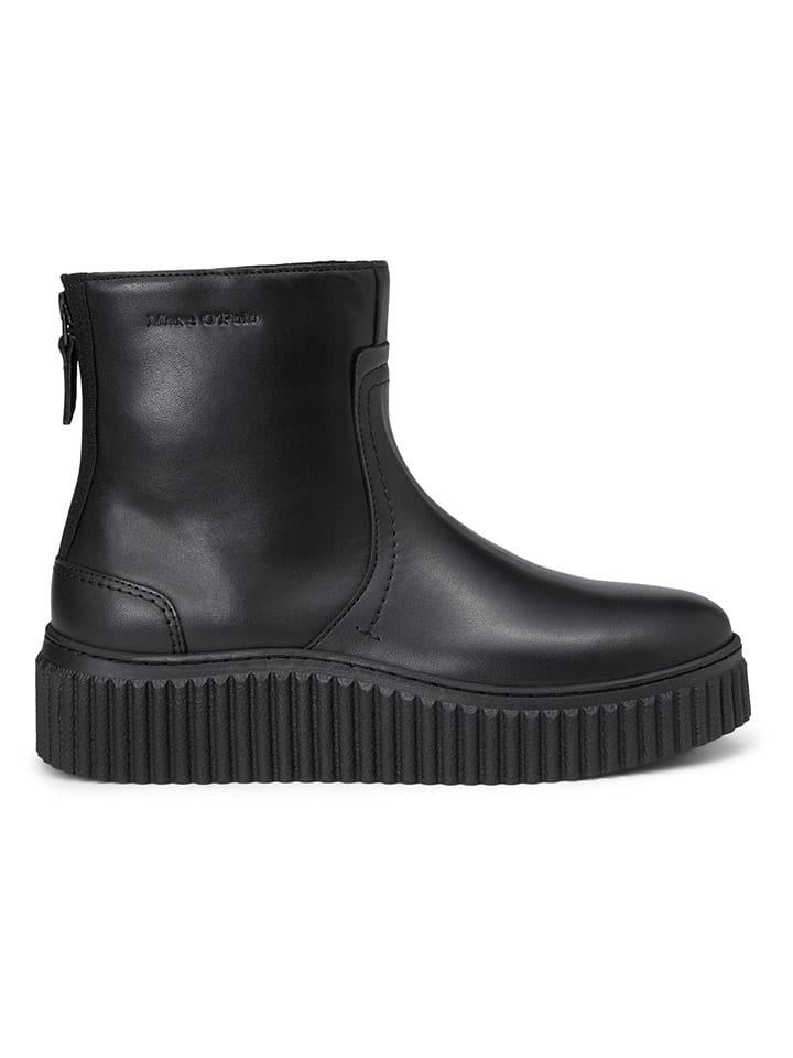 Marc O'Polo Shoes Leder-Boots in Schwarz günstig kaufen