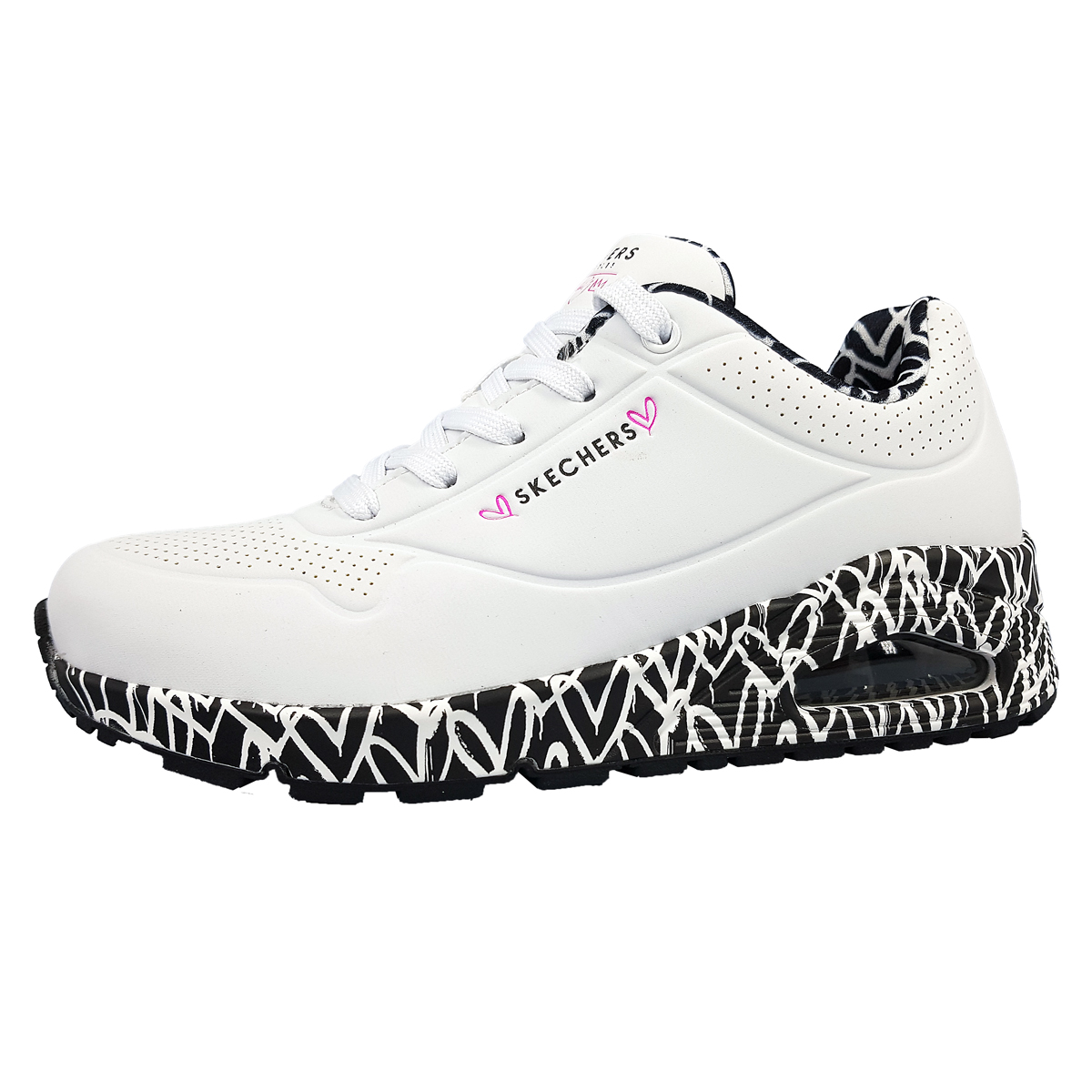 Skechers Uno - Loving Love 155506 Weiß WBK White/ Black